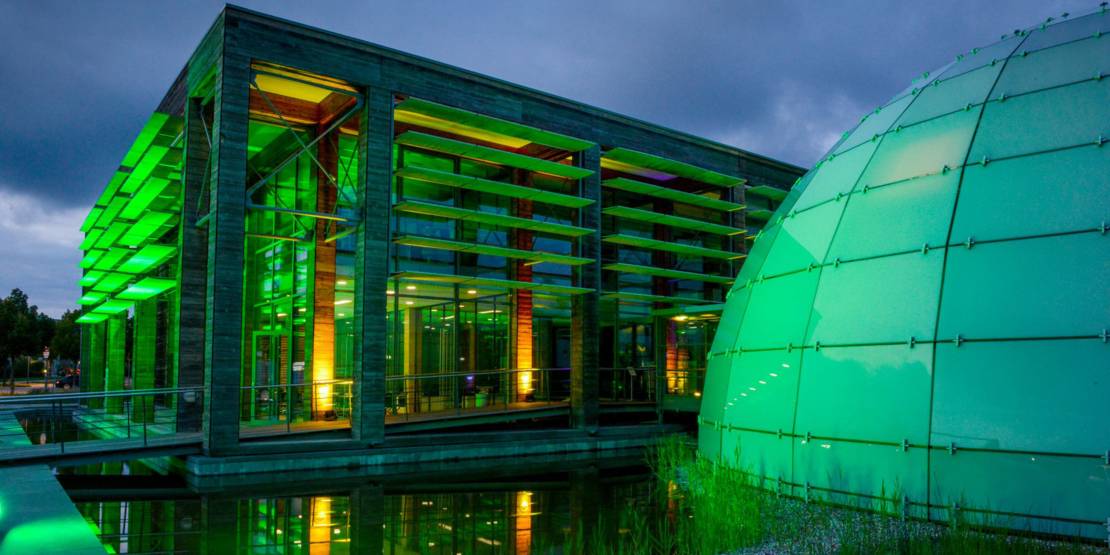 Der beleuchtete dänische Pavillon